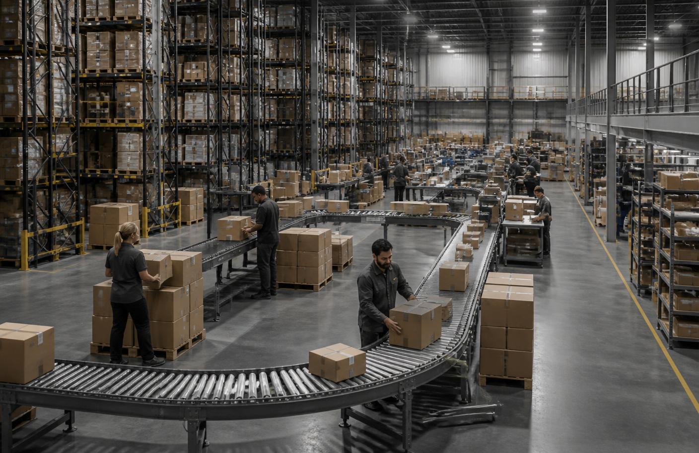 Team coordinating orders in a large fulfillment center